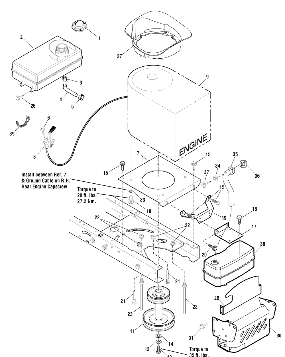 Engine Mount (1742561) Diagram and Parts List for 7800705-PARKLANDS 2010 Briggs and Stratton Lawn Tractor